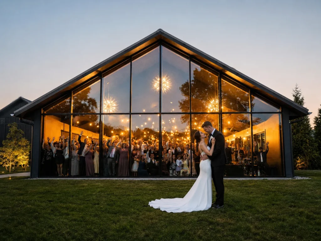 Oak Grove at Jorgensen Farms Central Ohio wedding videography by Hey Films showing a cinematic ceremony moment